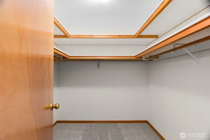 The Primary Bedroom walk-in closet.