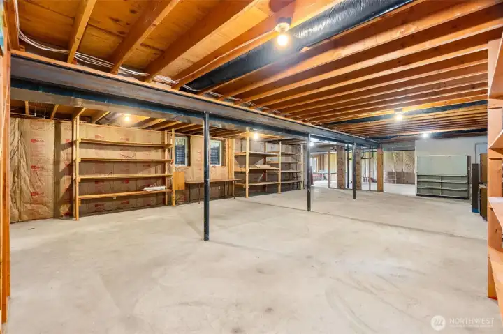 This is the basement. So many possibilities here, including, apparently, roller skating (which the owner's children did do!)