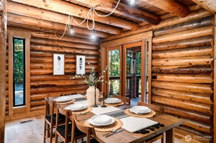 Spacious dining room.
