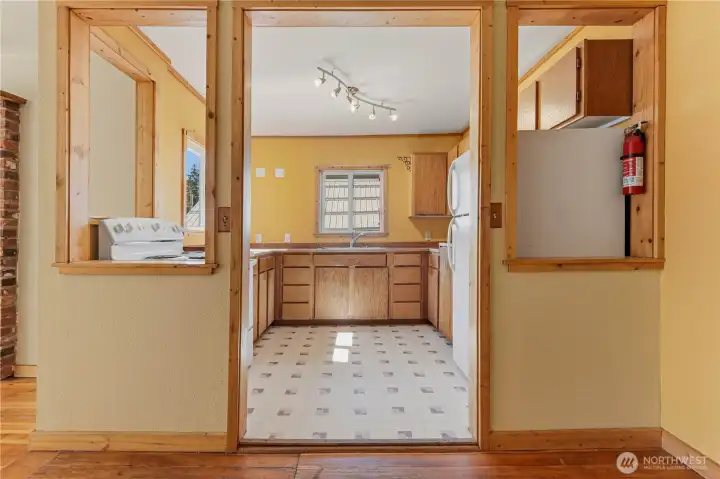 Sunny kitchen off the main living room.