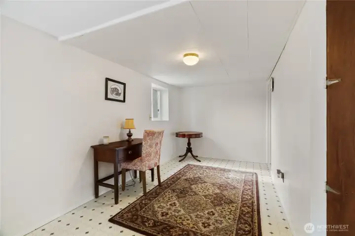 Large area for home office in the lower level bedroom.