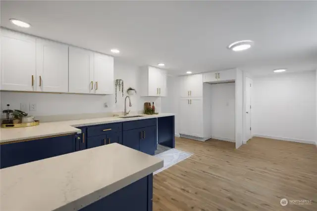 Here is the "kitchen" space on the ADU level.  Do you want to use as a kitchen?  Check out Snohomish Appliance recycling for affordable options, including new, with warranty.