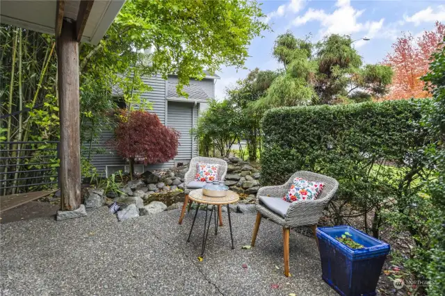 This cute little front courtyard is just off the kitchen.