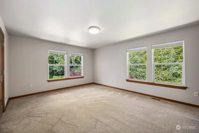 Nothing but nature and green in your view of these bedroom windows, and the top-down/bottom-up blinds offer customizable privacy and light levels for every room.   There are even 2 other rooms not photographed.