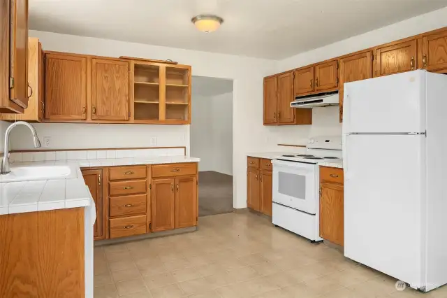 Spacious and bright kitchen with updated appliances