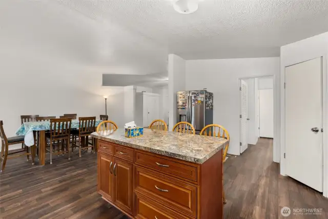 Kitchen island with dining area