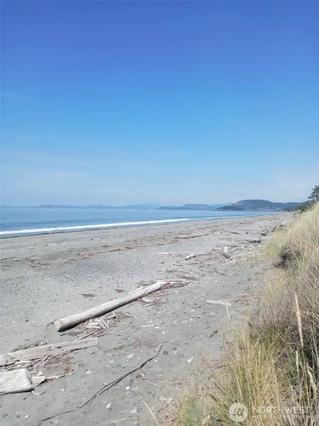 View along the Beach looking North towards the San Juan Islands