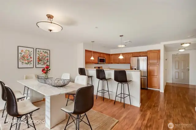 Virtually Staged Dining/Kitchen Space