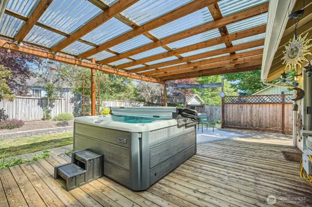 Soak Your Worries Away  Unwind in the luxurious hot tub—your perfect spot to relax, rejuvenate, and enjoy tranquil moments right at home.