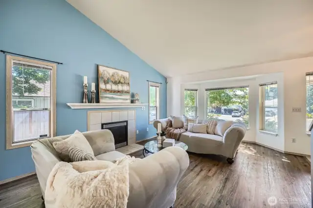 Relax & Entertain in Style  Gather in comfort around the cozy gas fireplace, the heart of this stylish living room. Whether you're hosting guests or enjoying a quiet evening in, this space offers warmth, elegance, and versatility.