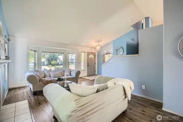 Let the Outdoors In  A charming bay window frames views of the lush surroundings while filling the room with natural light. It’s the perfect touch that brings the beauty of the outdoors into your everyday living space.