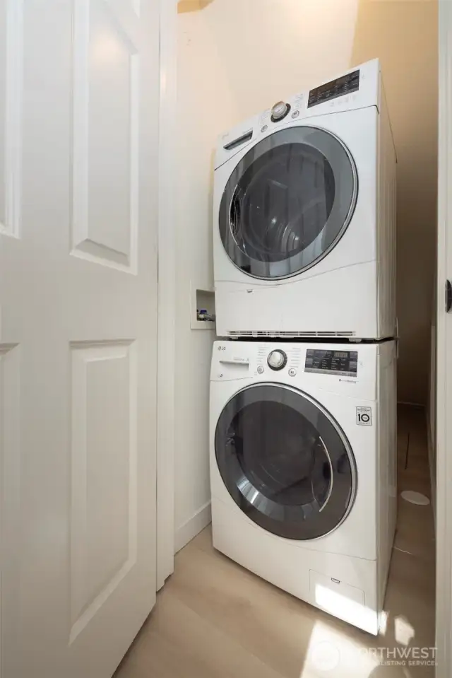Unit A has their own new washer & dryer.