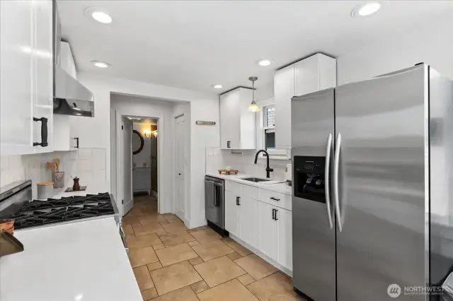 Newly updated kitchen with stainless appliances and more.