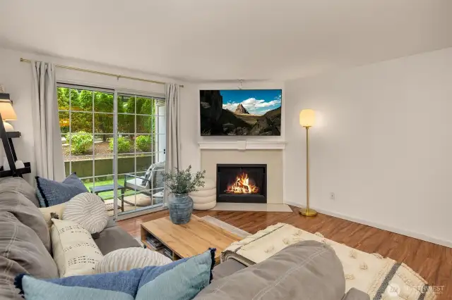 Tons of light with the large slider and facing direction of the home.