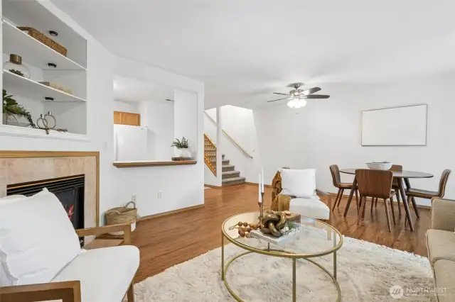 A look at the living room and dining area.