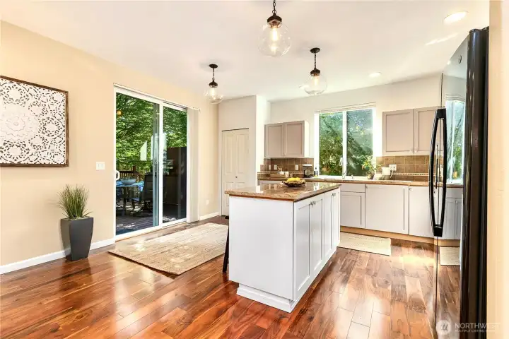 Island with storage, pantry.
