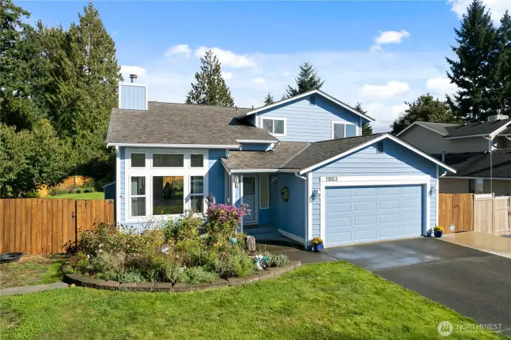 Beautifully landscaped lot.