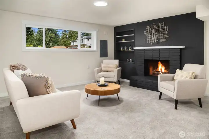 Wood-burning fireplace