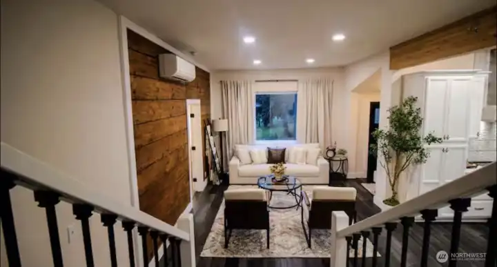 Living room view from the stairs