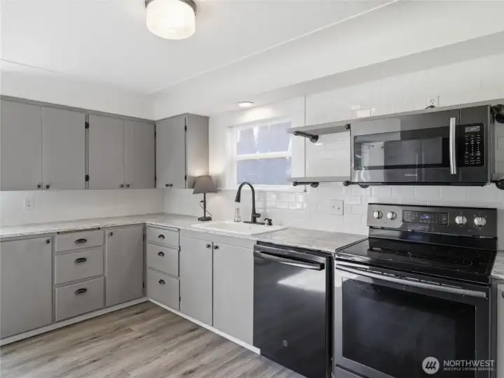 Window in kitchen adds more lighting