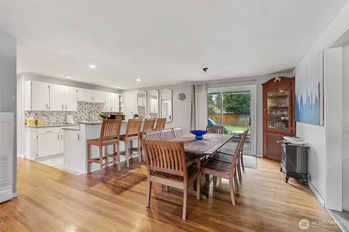 Open living, dining, and kitchen layout creates an easy flow for everyday living and entertaining.