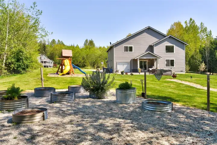 fenced garden area