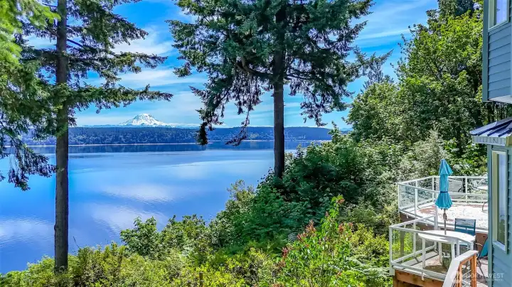 Hello Mt Rainier and amazing water views from your back deck areas Hello Mt Rainier and amazing water views from your back deck areas