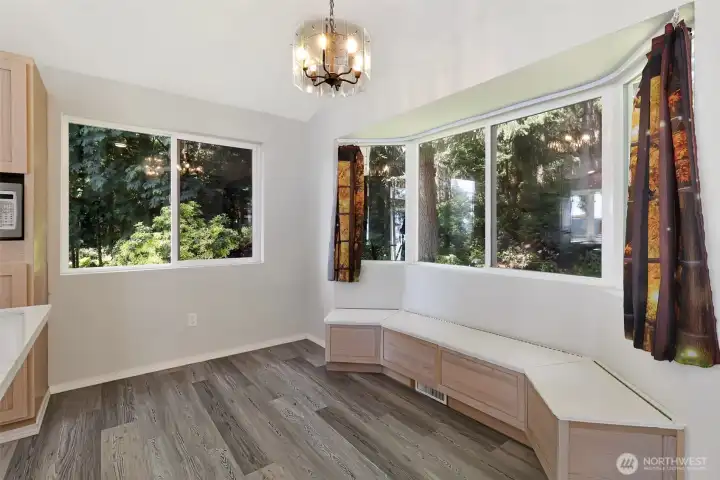 Lovely kitchen nook. Just add a table or enjoy the room. Lovely kitchen nook. Just add a table or enjoy the room.