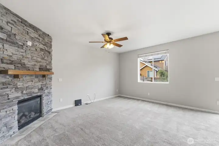 Living room with gas fireplace