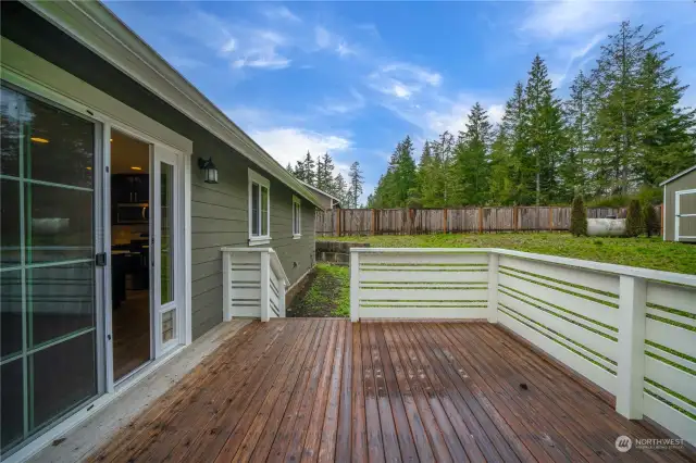 Terrific deck to place some outdoor furniture, fire table, etc.