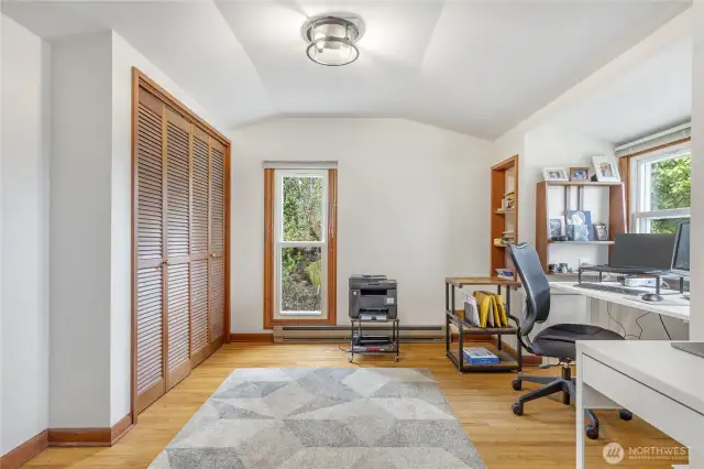 The third upper level bedroom with extra closet space.