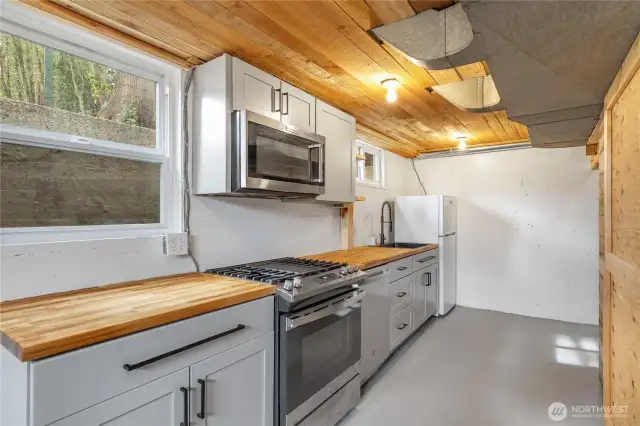 Lower level full kitchen.
