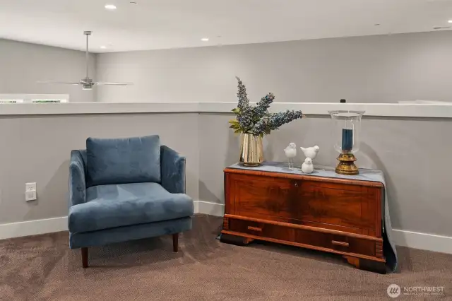 Upstairs has a wow factor as you look out at your view