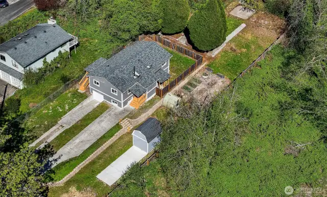 Tons of privacy and space around the house.