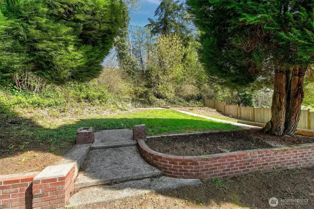 Extra space beyond the fenced backyard.
