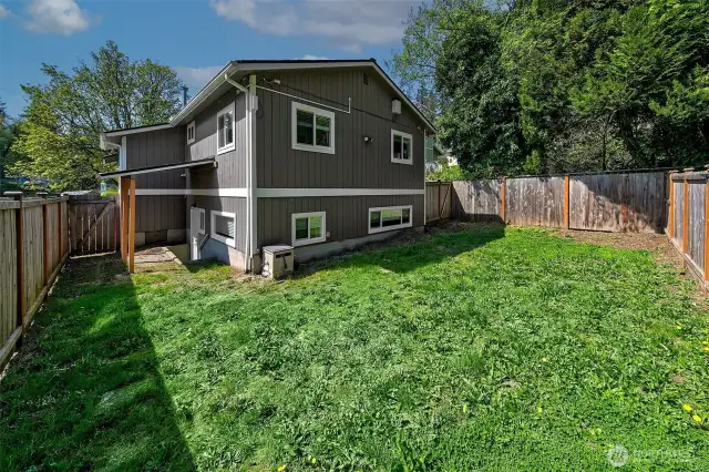 Exterior access to finished basement. Fenced backyard.