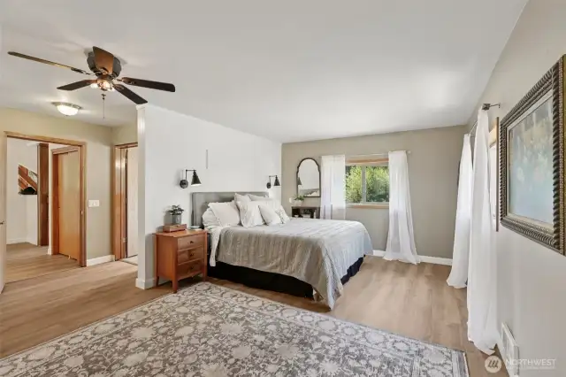 The large primary suite feels like your own private oasis.
