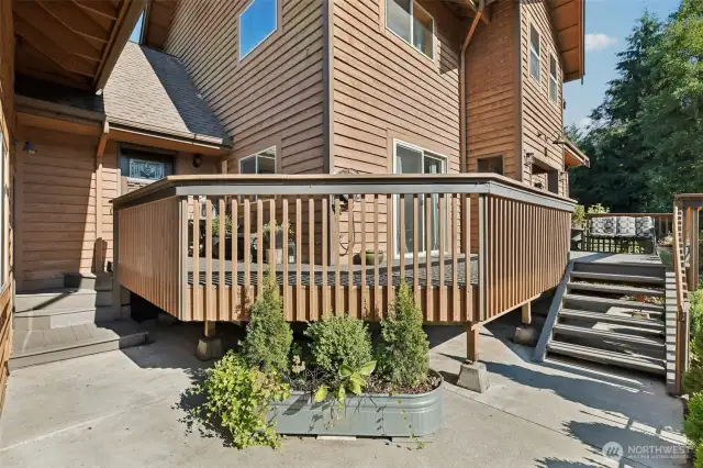 Deck that leads up the front door of the home.
