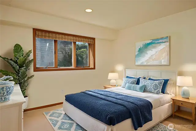 Lower level bedroom, perfect for separate space.