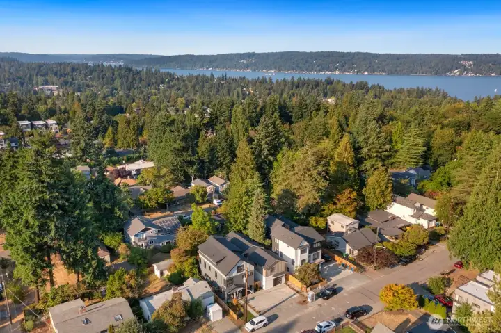 The home is situated on a quiet street in Wedgwood, North Seattle...not far from Lake Washington.