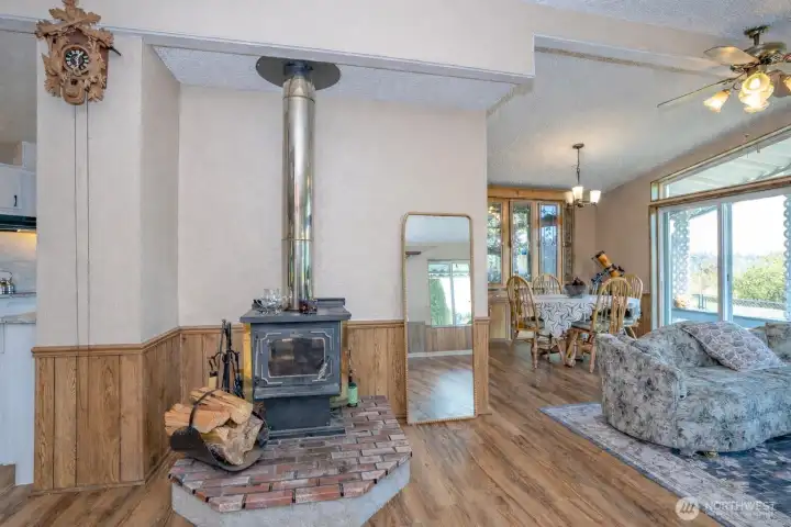 Stay warm and comfortable all winter with the efficient wood stove.