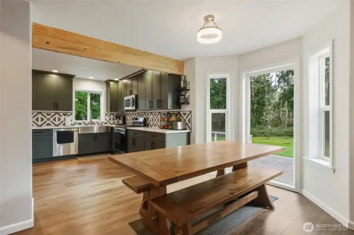 The bay windows attract lots of natural light!