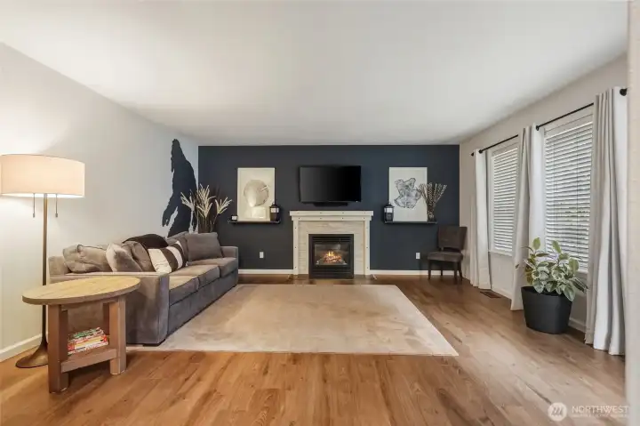 REALLY full of character, this living room comes alive with a painted outline of Sasquatch!!!