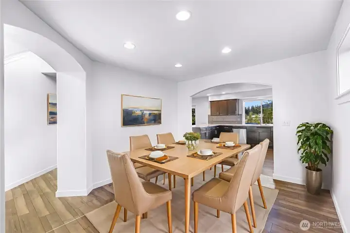 virtually staged dining room