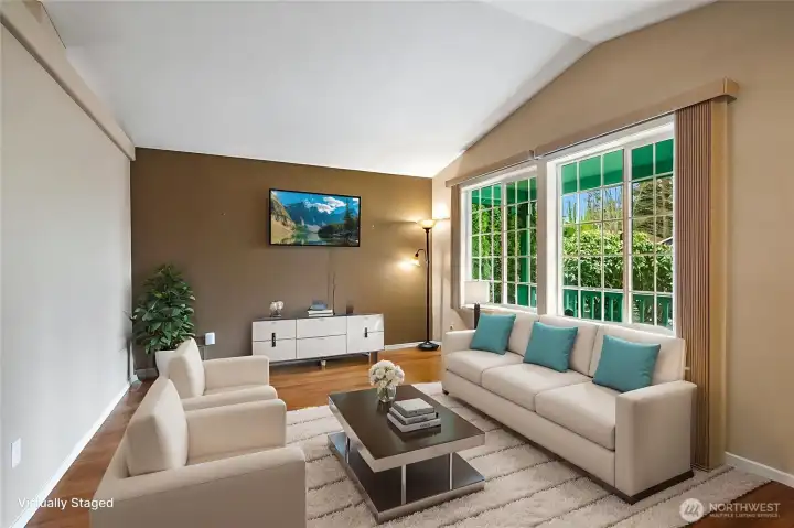 Living room with virtual staging.