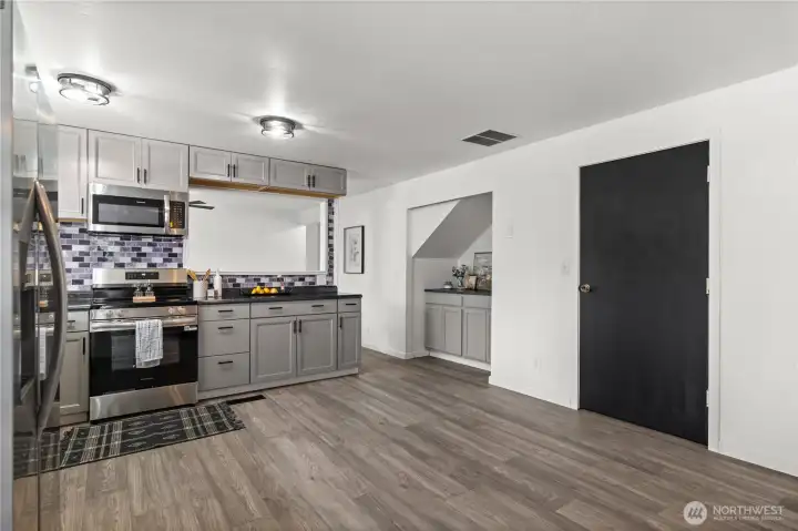 There is a perfect nook for your coffee table tucked away.