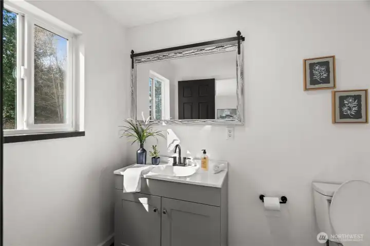 The primary bathroom.