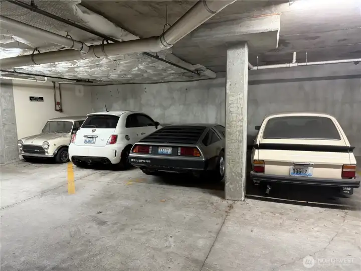 The 4-parking spaces!