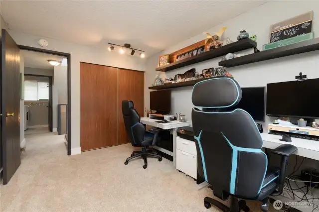 Spacious second bedroom used as an office.