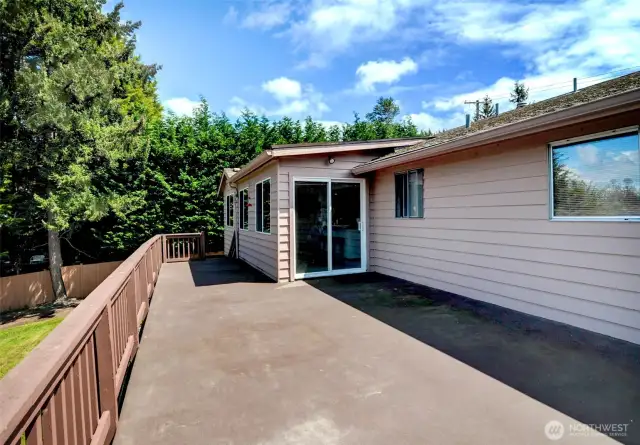 Wood deck off Kitchen